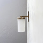 One-Light Flat-Top Opal Glass Cylinder Wall Sconce