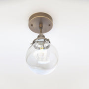 One-Light Glass Globe Semi-Flush Mount Ceiling Light