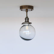 One-Light Glass Globe Semi-Flush Mount Ceiling Light