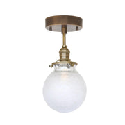 One-Light Glass Globe Semi-Flush Mount Ceiling Light