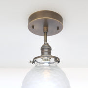 One-Light Glass Globe Semi-Flush Mount Ceiling Light