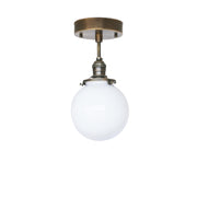 One-Light Glass Globe Semi-Flush Mount Ceiling Light