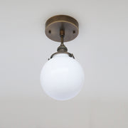 One-Light Glass Globe Semi-Flush Mount Ceiling Light