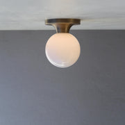 One-Light Globe Flush Mount Ceiling Light with 6-Inch Opal Shade