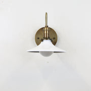 One-Light Gooseneck Wall Sconce with Flat Enamel Shade