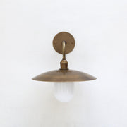 One-Light Gooseneck Wall Sconce with Opal Glass Cylinder