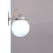 One-Light Gooseneck Wall Sconce with Opal Globe