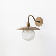 One-Light Gooseneck Wall Sconce with Round Glass Globe