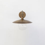 One-Light Gooseneck Wall Sconce with Round Glass Globe