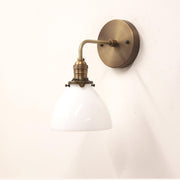 One-Light Industrial Wall Sconce with Opal Glass Dome