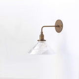 One-Light Industrial Wall Sconce with Ribbed Clear Glass Shade