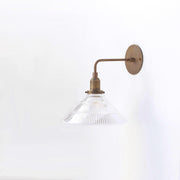 One-Light Industrial Wall Sconce with Ribbed Clear Glass Shade