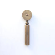 One-Light Long Cylinder Wall Sconce with Brass Ball Detail