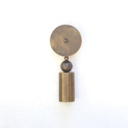 One-Light Long Cylinder Wall Sconce with Brass Ball Detail