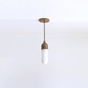 One-Light Long Stem Pendant with Opal Glass Tube Shade