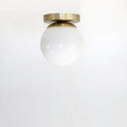 One-Light Milk Glass Globe Flush Mount Ceiling Light