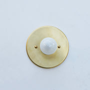 One-Light Minimal Brass Wall or Ceiling Light with Exposed Bulb