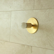 One-Light Minimal Brass Wall or Ceiling Light with Exposed Bulb