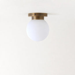 One-Light Opal Globe Flush Mount Ceiling Light