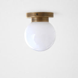 One-Light Opal Globe Flush Mount Ceiling Light