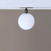 One-Light Opal Globe Flush Mount Ceiling Light