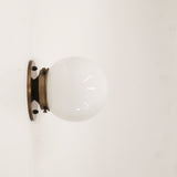 One-Light Opal Globe Low-Profile Ceiling Light