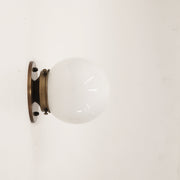 One-Light Opal Globe Low-Profile Ceiling Light
