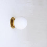 One-Light Opal Globe Low-Profile Ceiling Light