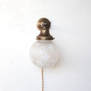 One-Light Plug-In Etched Glass Globe Wall Sconce