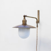 One-Light Plug-In Swing-Arm Sconce with 8-Inch Flared Shade