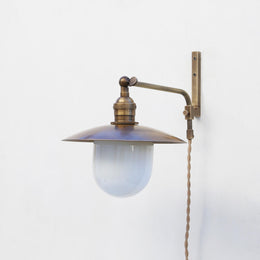 One-Light Plug-In Swing-Arm Sconce with 8-Inch Flared Shade