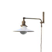 One-Light Plug-In Swing-Arm Sconce with Flared Cream Shade