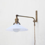 One-Light Plug-In Swing-Arm Sconce with Flared Shade