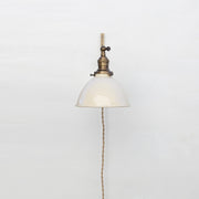 One-Light Plug-In Swing Arm Wall Sconce with Enamel Dome Shade