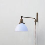 One-Light Plug-In Swing Arm Wall Sconce with Enamel Dome Shade