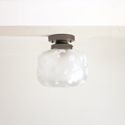 One-Light Sandblasted Glass Flush Mount Ceiling Light