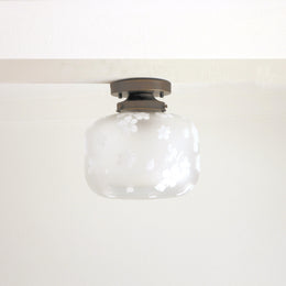 One-Light Sandblasted Glass Flush Mount Ceiling Light