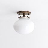 One-Light Schoolhouse Ceiling Light with Darkened Fittings
