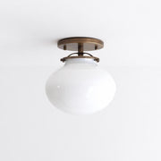 One-Light Schoolhouse Ceiling Light with Darkened Fittings