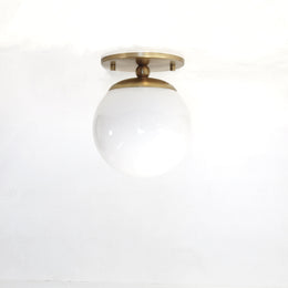 One-Light Six-Inch Opal Globe Flush Mount Ceiling Light