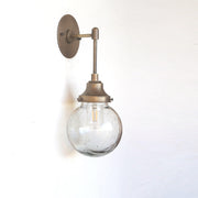 One-Light Stem-Hung Glass Globe Wall Sconce