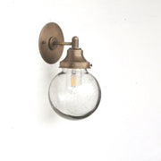 One-Light Stem-Hung Glass Globe Wall Sconce