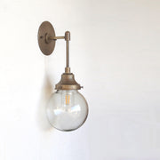 One-Light Stem-Hung Glass Globe Wall Sconce