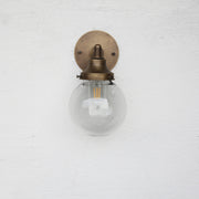 One-Light Stem-Hung Glass Globe Wall Sconce
