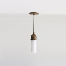 One-Light Stem Pendant with Opal Glass Tube Shade
