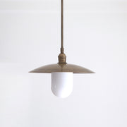 One-Light Stem Pendant with Twelve-Inch Brass Disc Shade