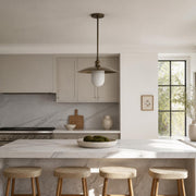 One-Light Stem Pendant with Twelve-Inch Brass Disc Shade