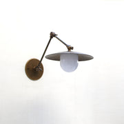 One-Light Swing-Arm Sconce with 10-Inch Brass Disc Shade