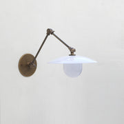 One-Light Swing-Arm Sconce with 8-Inch Flared Opal Shade