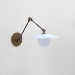 One-Light Swing-Arm Sconce with 8-Inch Flared Opal Shade